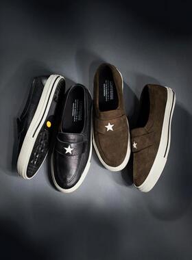 CONVERSE ADDICT ONE STAR LOAFER 24AW皮面麂皮低帮一脚蹬乐福鞋