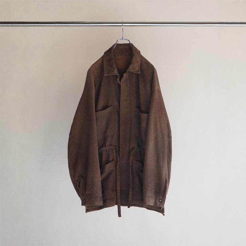 ANCELLM PILLING SHIRT JACKET 24AW 混纺磨毛做旧四袋衬衫夹克