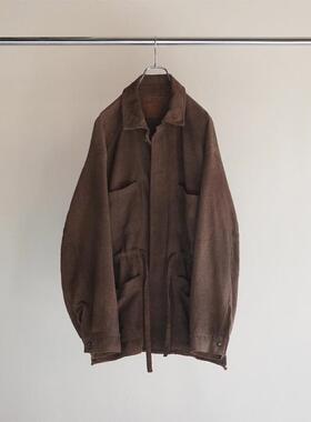 ANCELLM PILLING SHIRT JACKET 24AW 混纺磨毛做旧四袋衬衫夹克