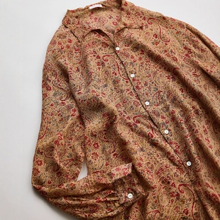 NICENESS Low Slope Shirt Silk Chiffon 26SS印度真丝腰果花衬衫