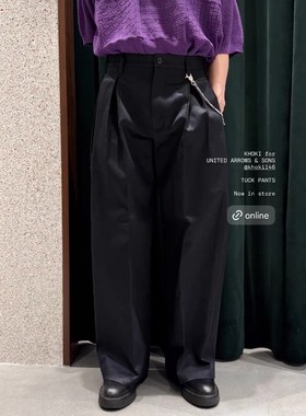 KHOKI TUCK PANTS UAS限定 26SS 宽松褶裥斜纹棉纯色休闲裤