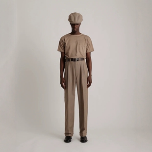 TROUSERS WORK 26SS 复古羊毛粗花呢直筒工装 T.T 长裤 LOT.201