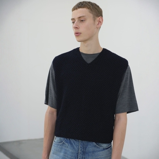 VEST AURALEE KNIT CORD 25SS克什米尔羊毛手编针织马甲 CASHMERE