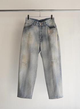 ANCELLM P/TAPERED 5P DENIM PANTS 24AW 染色做旧五袋锥形牛仔裤