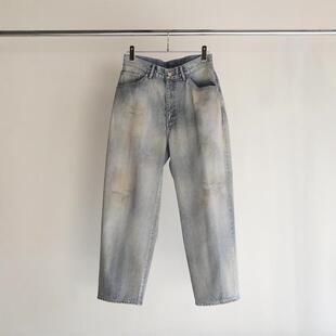 ANCELLM P/TAPERED 5P DENIM PANTS 24AW 染色做旧五袋锥形牛仔裤