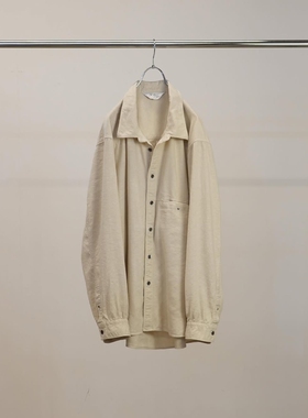 ANCELLM L/S NEP BOXY SHIRT 26SS 复古丝麻混纺宽松水洗开襟衬衫
