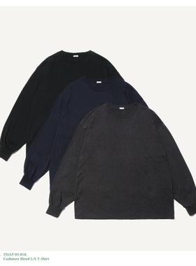A.PRESSE Cashmere Blend T-Shirt 25SS 克什米尔羊毛混纺长袖T恤