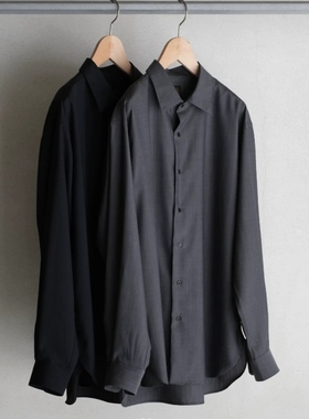 BATONER UTILITY WOOL REGULAR COLLOR SHIRT 25AW纯羊毛尖领衬衫