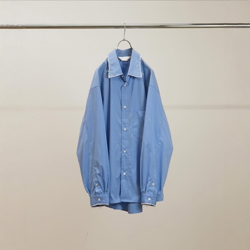 ANCELLM HIGH FRAYED OVER SHIRT 26SS 高密匹马棉双领长袖衬衫