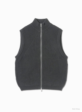 BATONER SIGNATURE DRIVERS VEST 25SS 定番纯棉司机拉链针织马甲