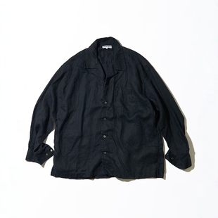 CAHLUMN Belgium Linen Open Collar Shirt 25SS亚麻开襟长袖衬衫