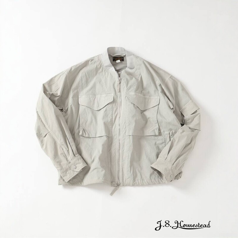 J.S.Homestead nylon WEP jacket 24AW 染色尼龙口袋抽绳海军夹克
