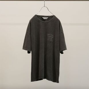 ANCELLM MESSAGE T-SHIRT 25SS 水洗蜡染刺绣印花破坏短袖T恤
