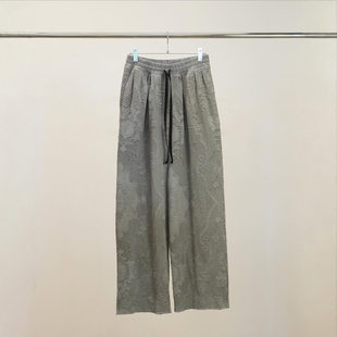 ANCELLM AGING LACE DOUBLE PANEL SLACKS 26SS 蕾丝立体宽松西裤