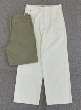 现货 AURALEE WASHED FINX CHINO PANTS 25SS 埃及棉水洗单褶西裤