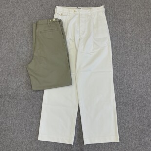 现货 AURALEE WASHED FINX CHINO PANTS 25SS 埃及棉水洗单褶西裤