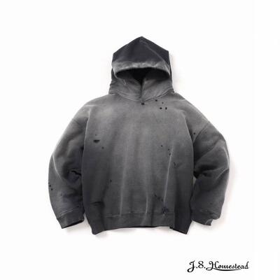 J.S.Homestead做旧虫洞帽衫