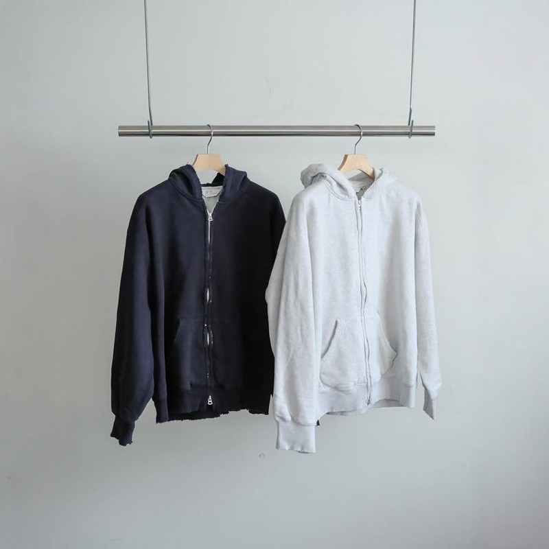 ANCELLM ZIP HOODIE 26SS 定番复古做旧破坏华夫格内衬拉链帽衫,男装,卫衣,淘宝优惠券,粉丝福利购,淘宝优惠卷