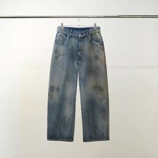 ANCELLM #01 AGING01 25AW 复古做旧污渍手做宽松水洗五袋牛仔裤