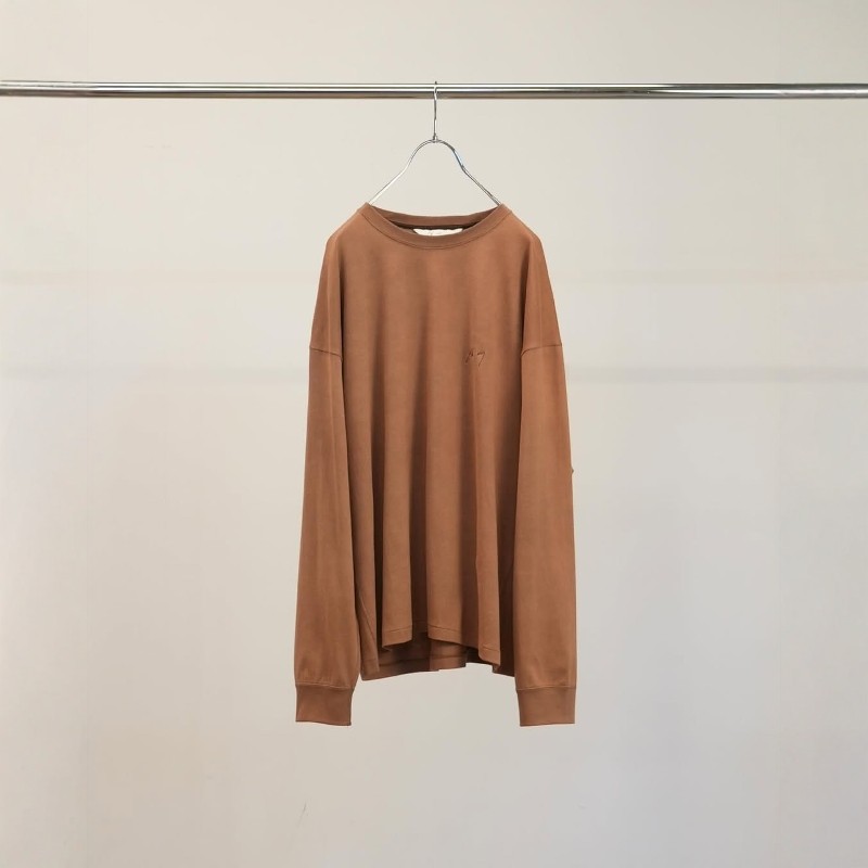 ANCELLM UNEVENNESS LS 26SS 复古染色破坏做旧刺绣宽松长袖T恤