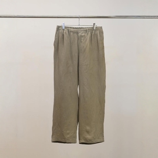 ANCELLM 100/S LINEN TUCK SLACKS 26SS 亚麻打褶宽松直筒西装裤