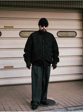 COOTIE Nubuck Varsity Jacket 25AW 磨砂牛皮夹棉宽松棒球夹克