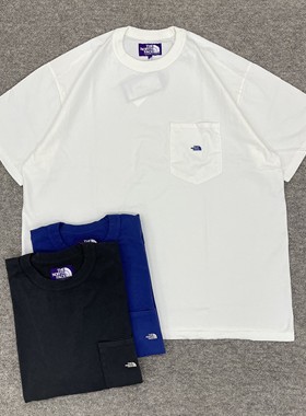 现货 TNF×monkey time 7oz Pocket Tee 24SS北面紫标联名短袖T恤