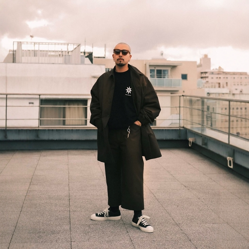 COOTIE混纺防水宽松风衣夹克