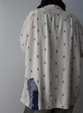 BOWWOW WEATHERVANE REMADE SHIRT 25SS 腰果花拼接沙滩短袖衬衫