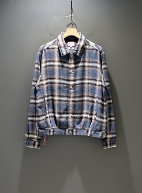 BEAMS JAPAN OMBRE CHECK BLOUSON 25AW 日产红绳渐变格纹夹克