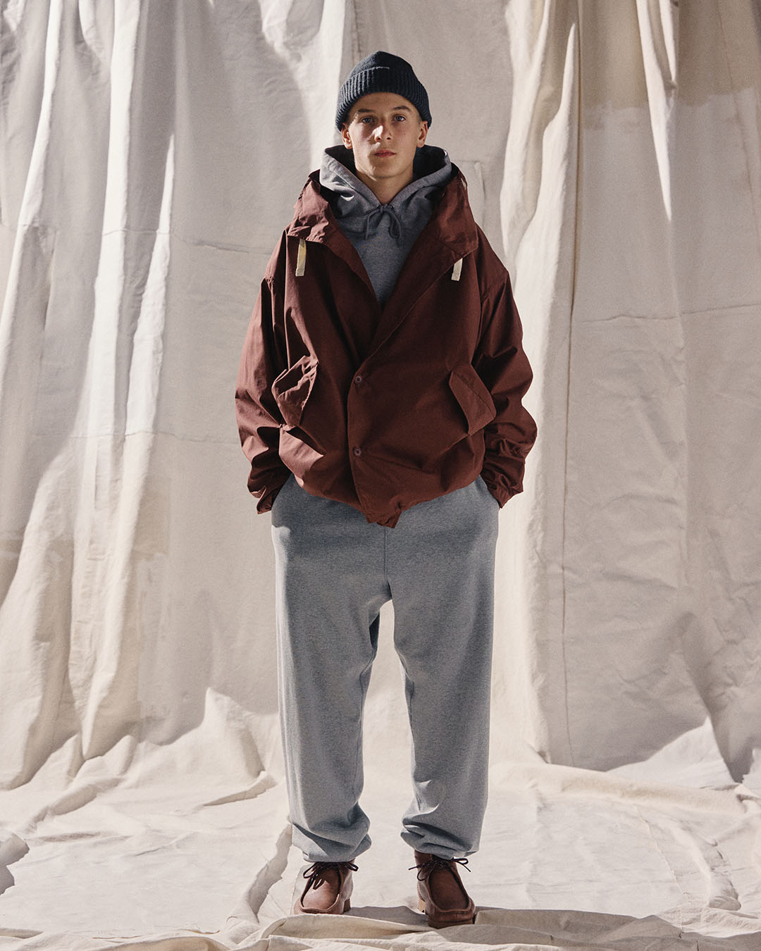 nanamica日产混纺收脚运动卫裤