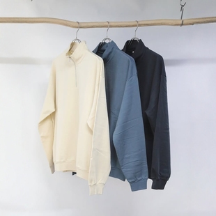 GAUGE SWEAT ELASTIC 26SS半拉链卫衣 HIGH ZIP AURALEE HALF