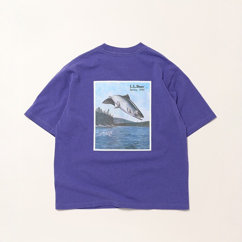 L.L.bean 1980 SS Catalog Trout-T 26SS 复古印花做旧感短袖T恤