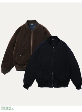 A.PRESSE Silk Padding Jacket 25SS 复古丝绸混纺薄棉棒球夹克