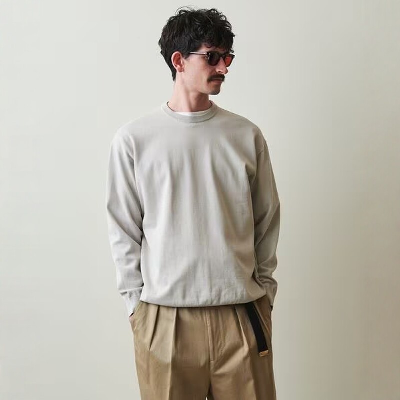 Steven Alan 60HYTWST L/CREW 25SS 强捻棉宽松圆领针织衫毛衣
