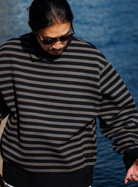 nanamica Mock Neck Stripe Sweater 26SS 高领条纹宽松针织衫