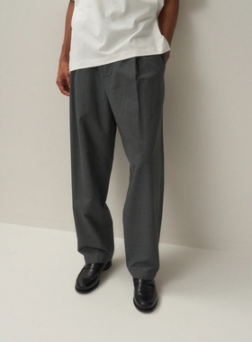 ATON WOOL WASHI TROPICAL WIDE EASY PANTS25SS羊毛和纸混纺西裤