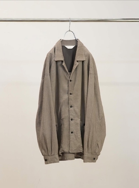 ANCELLM CREPE SHIRT JACKET 26SS 棉麻轻薄褶皱开襟衬衫夹克