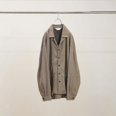 ANCELLM棉麻褶皱开襟衬衫夹克