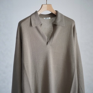 SUPER POLO26SS羊绒真丝船长领针织衫 FINE SKIPPER KNIT AURALEE