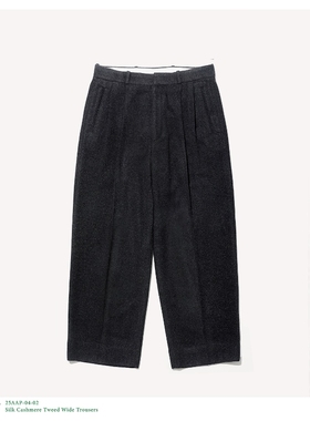 A.PRESSE Cashmere Tweed Wide Trousers 25AW真丝羊绒粗花呢长裤
