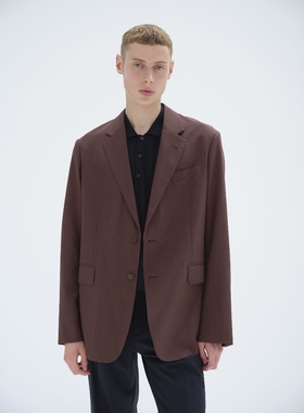 AURALEE MOHAIR HOP SACK JACKET25SS海马毛混纺羊毛休闲西装夹克