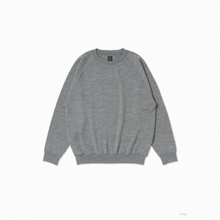 BATONER ALL WOOL URAKE CREW NECK 25AW 羊毛圆领针织衫运动卫衣