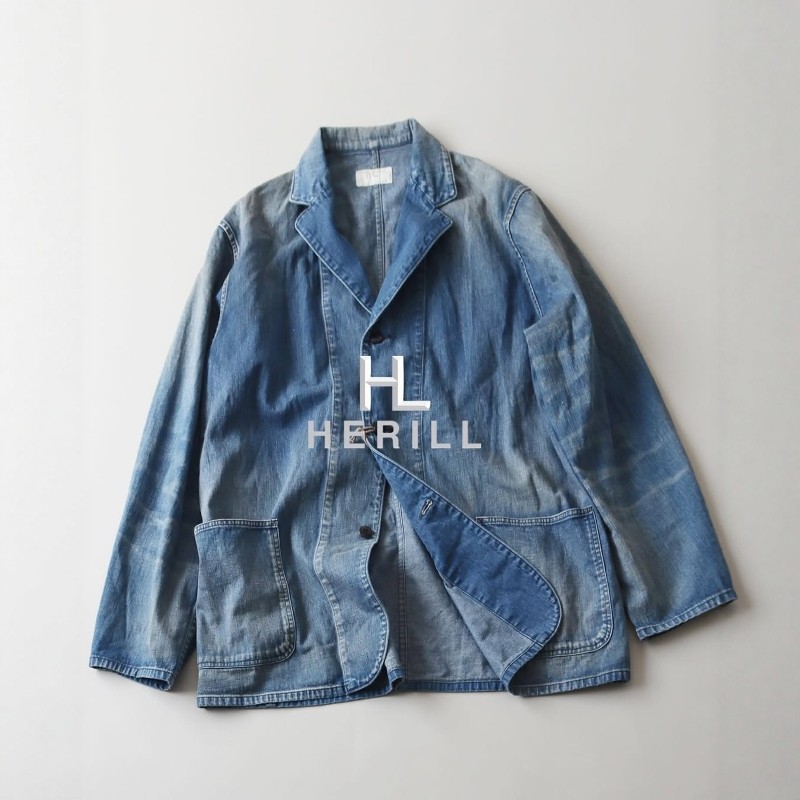 HERILL复古做旧口袋工装牛仔夹克