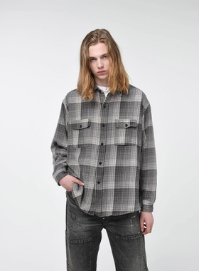 BOWWOW DELUXE FLANNEL SHIRTS 24AW 复古做旧法兰绒格纹长袖衬衫