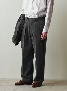 Steven Alan dress trousers 25SS 亚麻纤维混纺双褶休闲西装裤