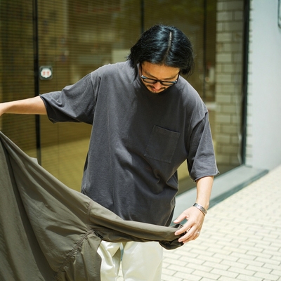 nanamica有机棉刺绣宽松口袋短袖