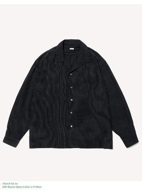 A.PRESSE Silk Rayon Open Collar Shirt 25AW 真丝混纺格纹衬衫