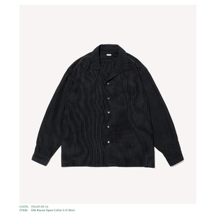 A.PRESSE Silk Rayon Open Collar Shirt 25AW 真丝混纺格纹衬衫