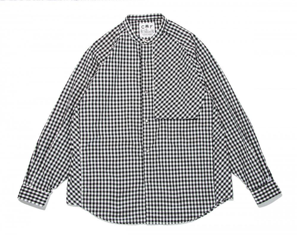 comfy outdoor garment collorless shirts 22ss格纹宽松长袖衬衫